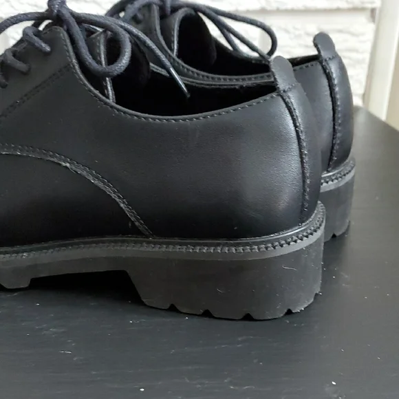 Maddison By Softmoc Classic Black Oxfords Leather Flats Boots Shows Sz 6 Preppy - Picture 6 of 12